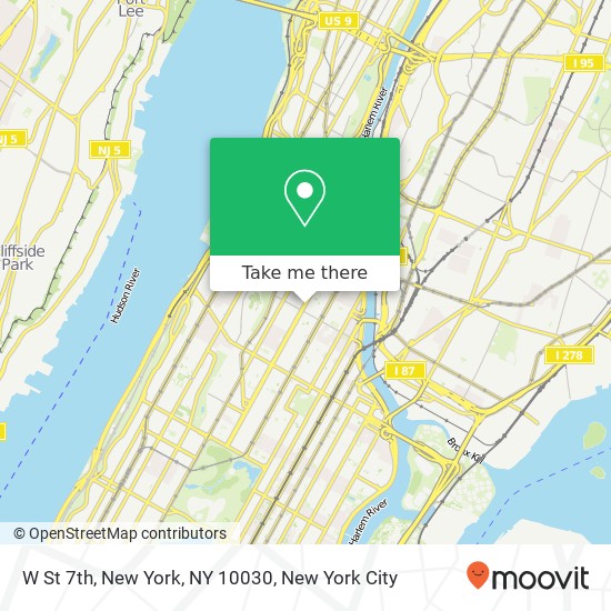 W St 7th, New York, NY 10030 map