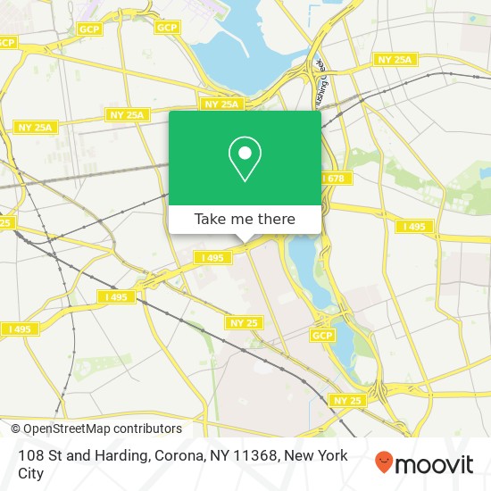 Mapa de 108 St and Harding, Corona, NY 11368