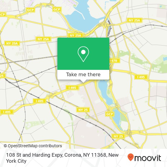 Mapa de 108 St and Harding Expy, Corona, NY 11368