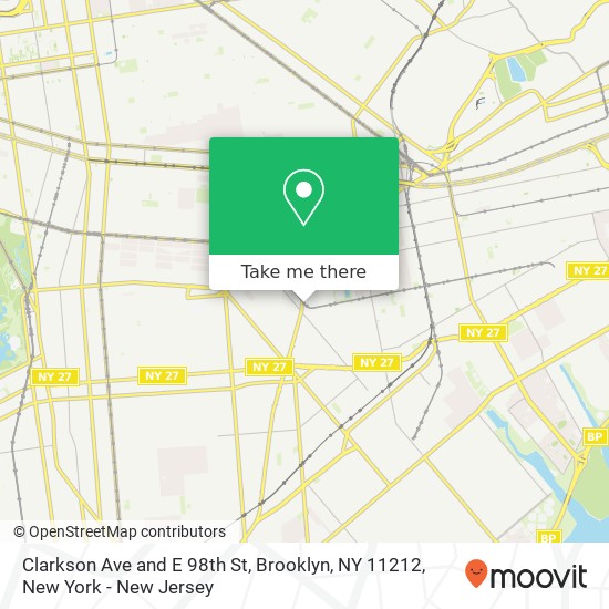 Mapa de Clarkson Ave and E 98th St, Brooklyn, NY 11212