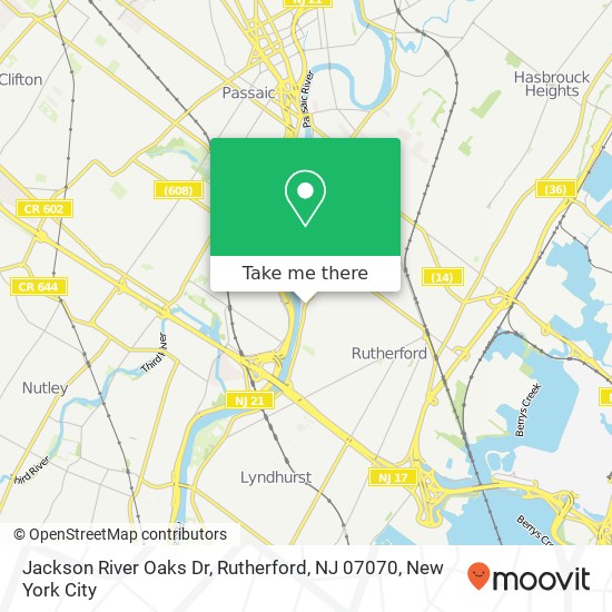 Jackson River Oaks Dr, Rutherford, NJ 07070 map