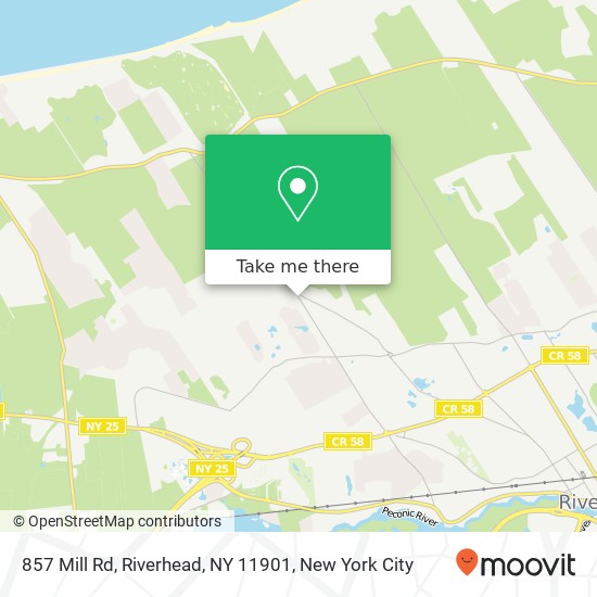 Mapa de 857 Mill Rd, Riverhead, NY 11901