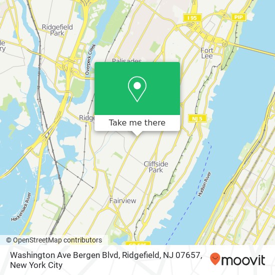 Washington Ave Bergen Blvd, Ridgefield, NJ 07657 map