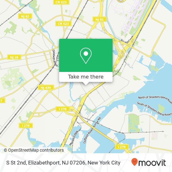 Mapa de S St 2nd, Elizabethport, NJ 07206