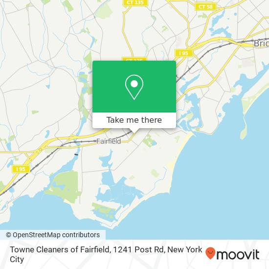 Towne Cleaners of Fairfield, 1241 Post Rd map