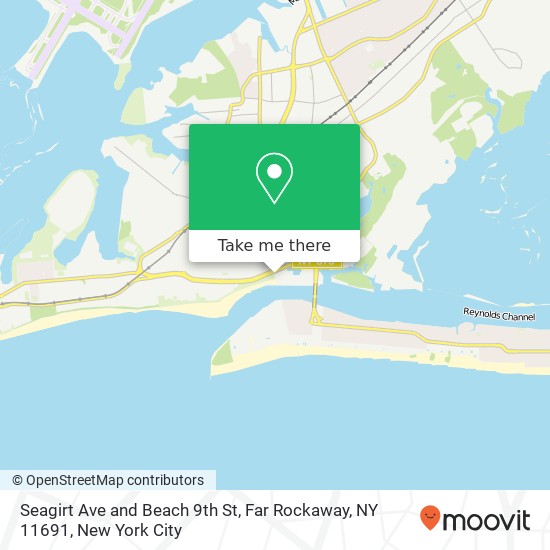 Mapa de Seagirt Ave and Beach 9th St, Far Rockaway, NY 11691