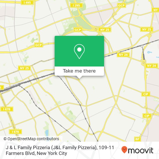 Mapa de J & L Family Pizzeria (J&L Family Pizzeria), 109-11 Farmers Blvd