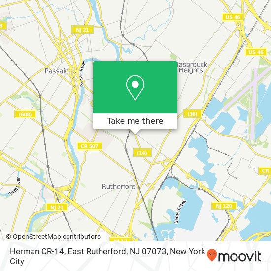 Mapa de Herman CR-14, East Rutherford, NJ 07073