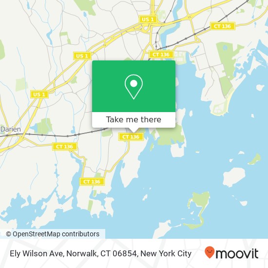 Mapa de Ely Wilson Ave, Norwalk, CT 06854