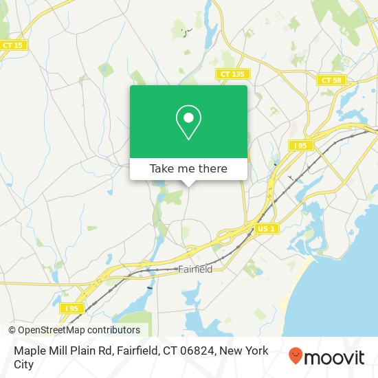 Mapa de Maple Mill Plain Rd, Fairfield, CT 06824