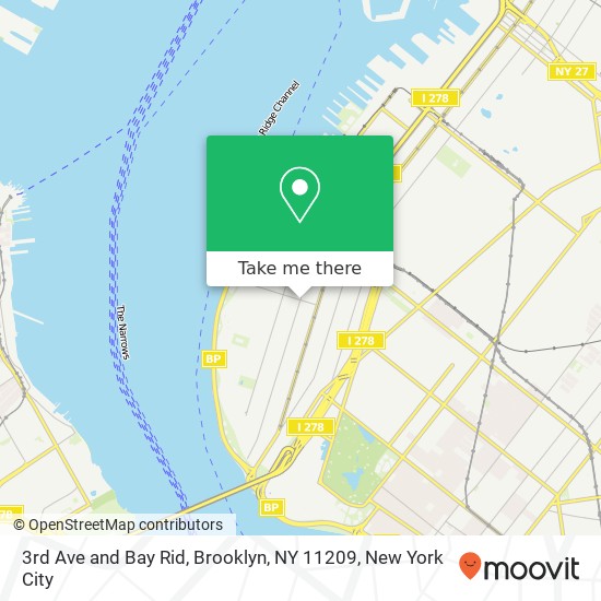 3rd Ave and Bay Rid, Brooklyn, NY 11209 map