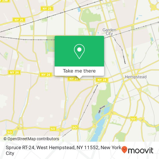 Mapa de Spruce RT-24, West Hempstead, NY 11552