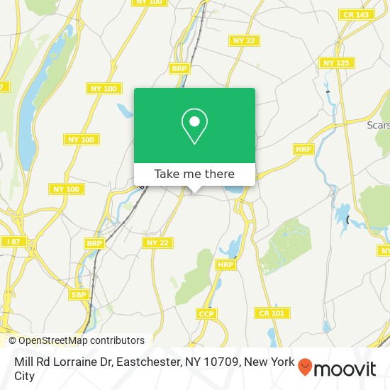 Mill Rd Lorraine Dr, Eastchester, NY 10709 map