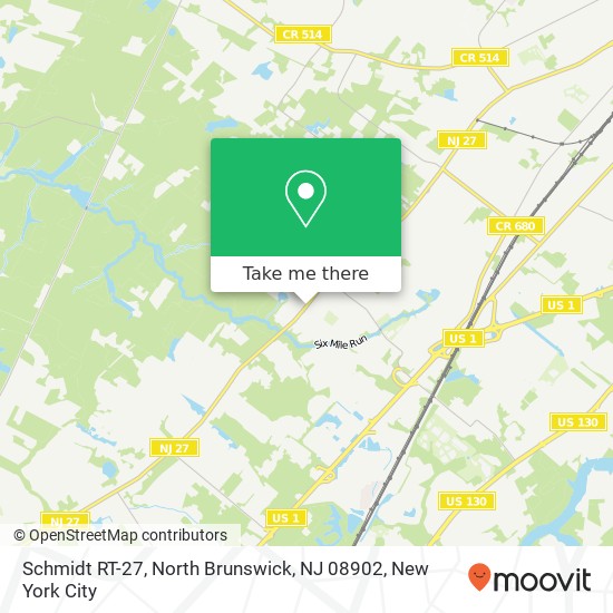 Mapa de Schmidt RT-27, North Brunswick, NJ 08902