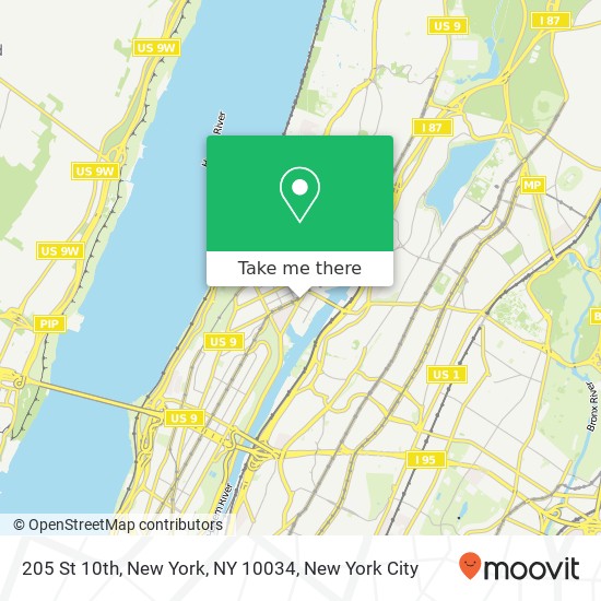 Mapa de 205 St 10th, New York, NY 10034