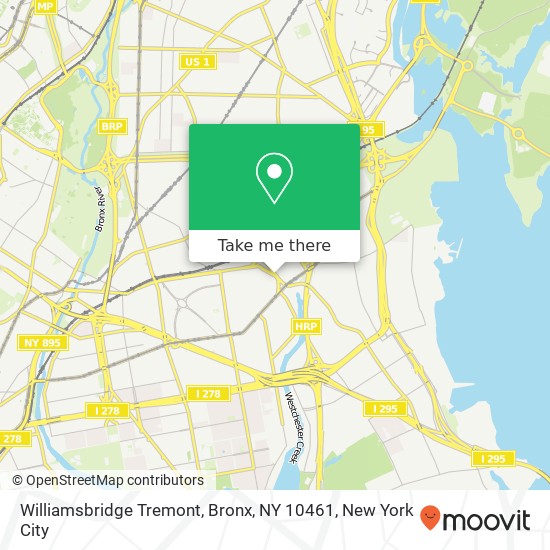 Mapa de Williamsbridge Tremont, Bronx, NY 10461