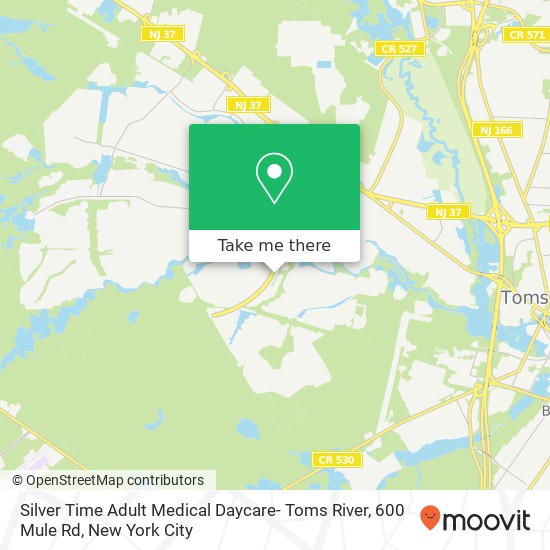 Mapa de Silver Time Adult Medical Daycare- Toms River, 600 Mule Rd