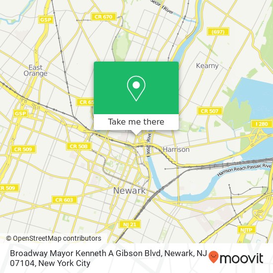 Broadway Mayor Kenneth A Gibson Blvd, Newark, NJ 07104 map
