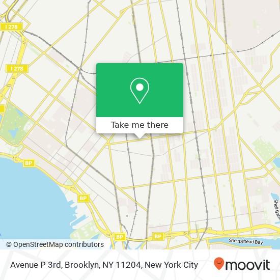Mapa de Avenue P 3rd, Brooklyn, NY 11204