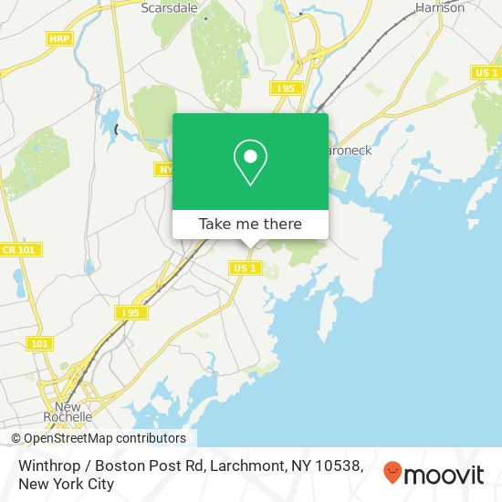 Winthrop / Boston Post Rd, Larchmont, NY 10538 map