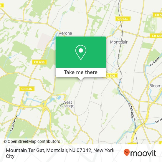 Mapa de Mountain Ter Gat, Montclair, NJ 07042