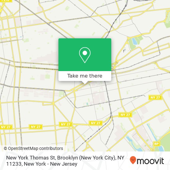 New York Thomas St, Brooklyn (New York City), NY 11233 map