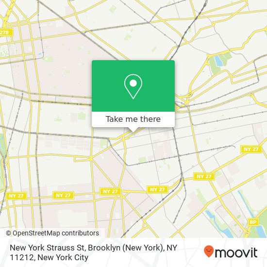Mapa de New York Strauss St, Brooklyn (New York), NY 11212
