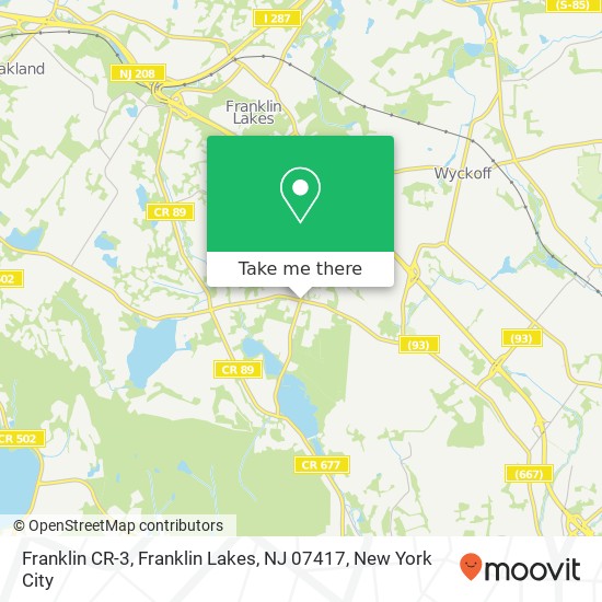 Franklin CR-3, Franklin Lakes, NJ 07417 map