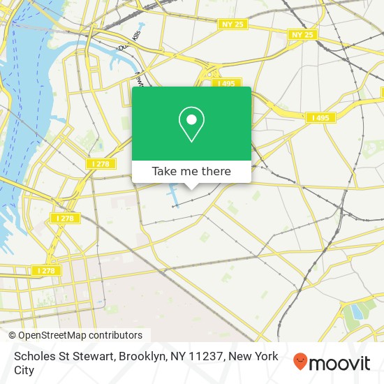 Scholes St Stewart, Brooklyn, NY 11237 map