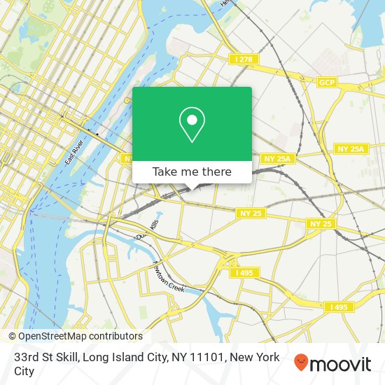 Mapa de 33rd St Skill, Long Island City, NY 11101