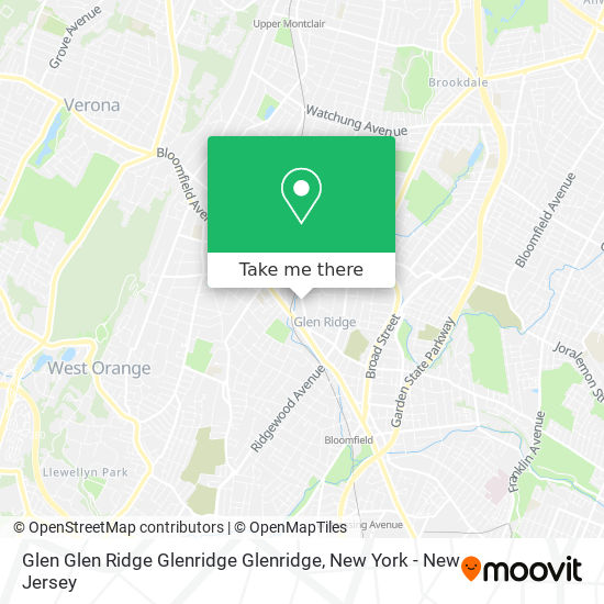 Mapa de Glen Glen Ridge Glenridge Glenridge