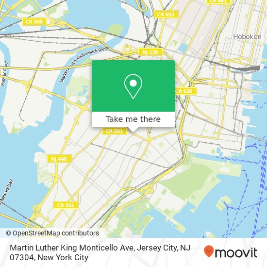 Martin Luther King Monticello Ave, Jersey City, NJ 07304 map