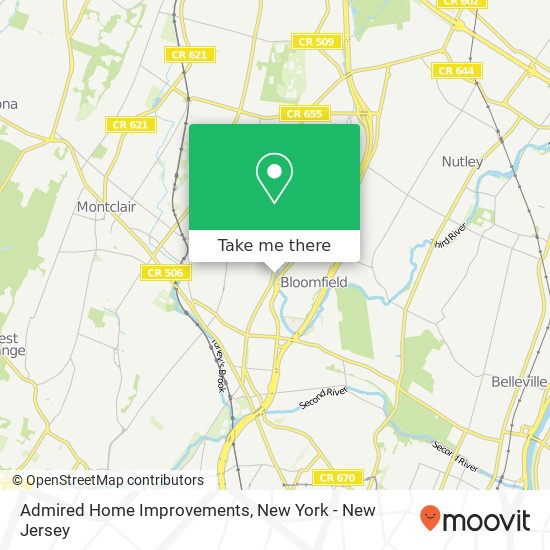 Admired Home Improvements map