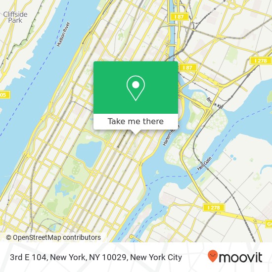 Mapa de 3rd E 104, New York, NY 10029