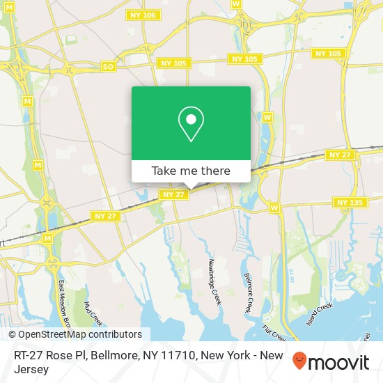 Mapa de RT-27 Rose Pl, Bellmore, NY 11710