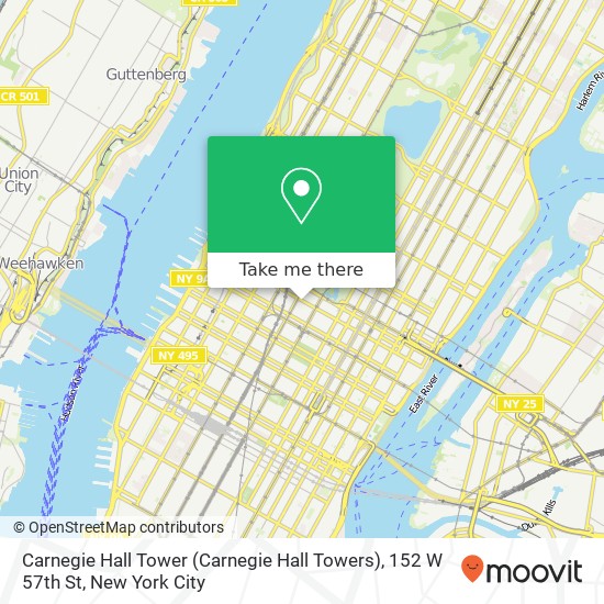 Mapa de Carnegie Hall Tower (Carnegie Hall Towers), 152 W 57th St