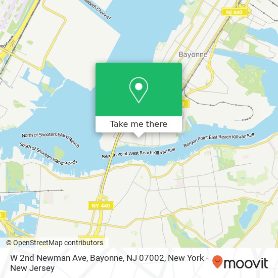 Mapa de W 2nd Newman Ave, Bayonne, NJ 07002