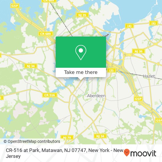 Mapa de CR-516 at Park, Matawan, NJ 07747