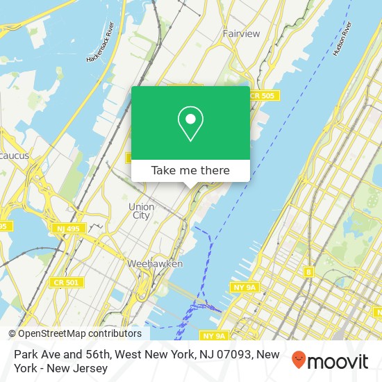Mapa de Park Ave and 56th, West New York, NJ 07093