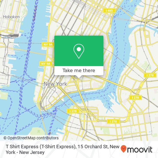 T Shirt Express (T-Shirt Express), 15 Orchard St map