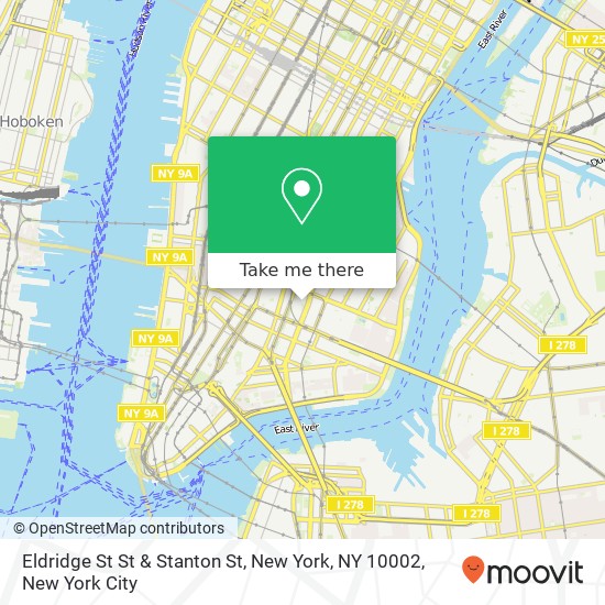 Eldridge St St & Stanton St, New York, NY 10002 map