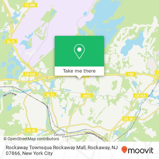 Mapa de Rockaway Townsqua Rockaway Mall, Rockaway, NJ 07866