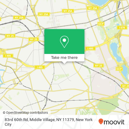Mapa de 83rd 60th Rd, Middle Village, NY 11379