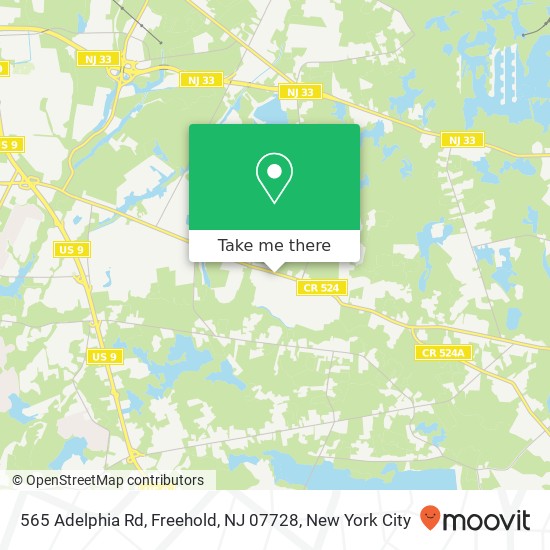 Mapa de 565 Adelphia Rd, Freehold, NJ 07728