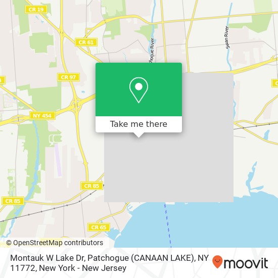 Montauk W Lake Dr, Patchogue (CANAAN LAKE), NY 11772 map