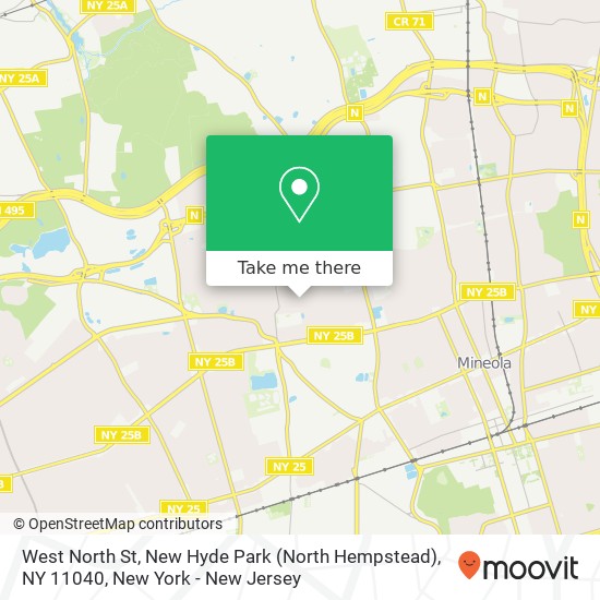 Mapa de West North St, New Hyde Park (North Hempstead), NY 11040