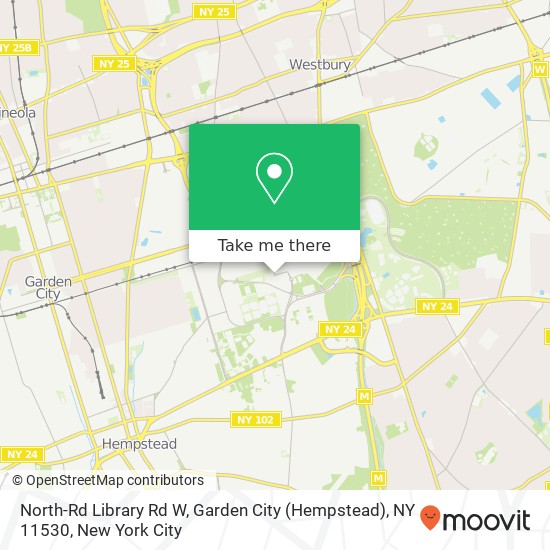 Mapa de North-Rd Library Rd W, Garden City (Hempstead), NY 11530