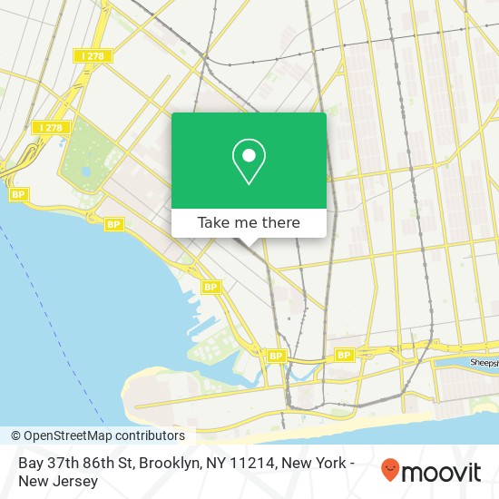 Mapa de Bay 37th 86th St, Brooklyn, NY 11214