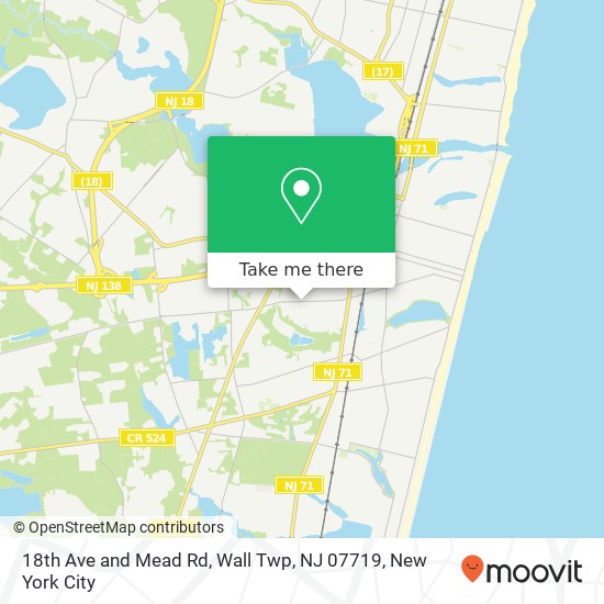 18th Ave and Mead Rd, Wall Twp, NJ 07719 map