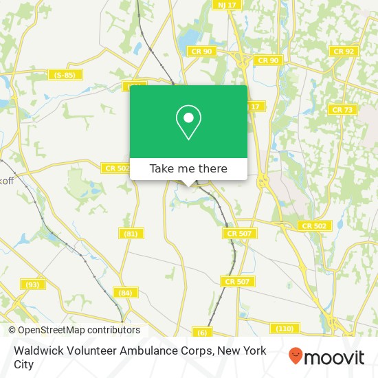 Mapa de Waldwick Volunteer Ambulance Corps